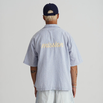 Custom Clothing Manufacturers Embroidery 100% Cotton Plaid Shirt