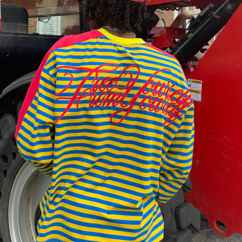 Custom Clothing Manufacturers Embroidery 100% Cotton Striped T-shirt