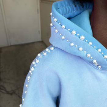 Custom Clothing Manufacturers Embroidery Beading 100% Cotton Hoodies