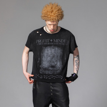 Custom Clothing Manufacturers Screen Printing Raw  Distressed T-shirt