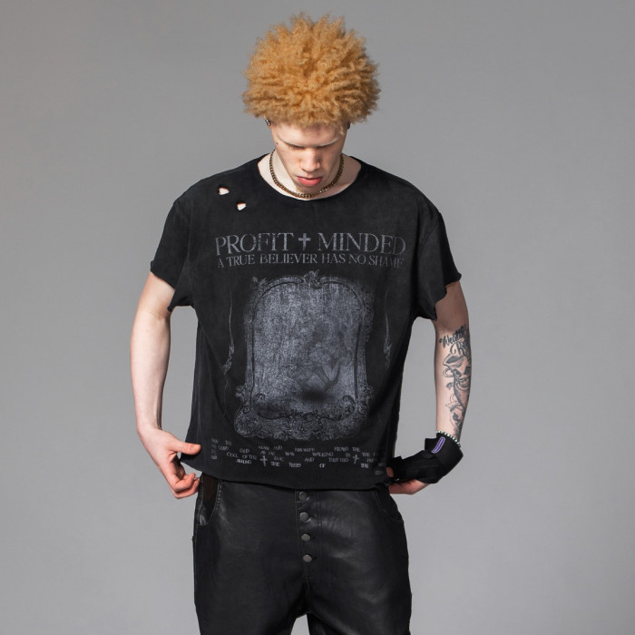 Custom Clothing Manufacturers Screen Printing Raw  Distressed T-shirt