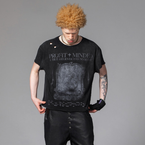 Custom Clothing Manufacturers Screen Printing Raw Distressed T-shirt