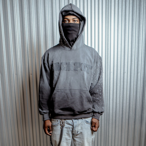 Custom Clothing Manufacturers Acid Wash Applique Embroidery Hoodie