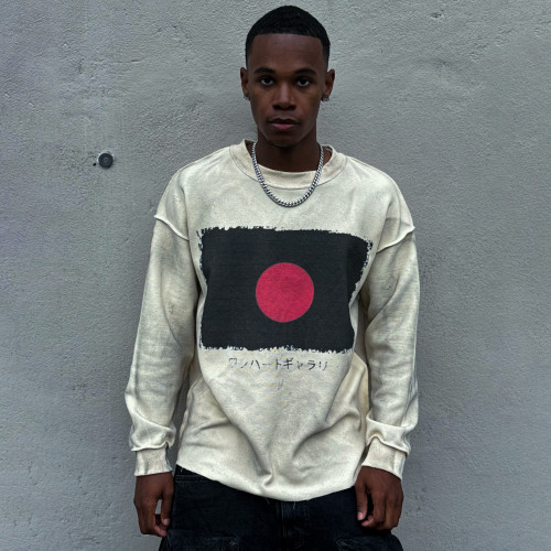 Custom Clothing Manufacturers Spray dirty Effect Digitally Printed T-shirt