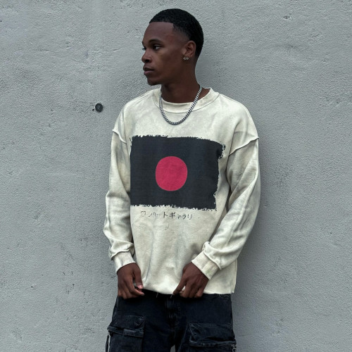 Custom Clothing Manufacturers Spray dirty Effect Digitally Printed T-shirt