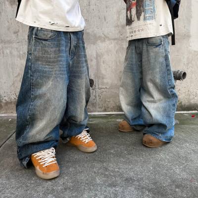 Custom Clothing Manufacturers Acid Wash 100% Cotton Casual Denim Trousers