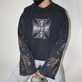 Custom Clothing Manufacturers Digital Printing Rhinestones Raw T-shirt