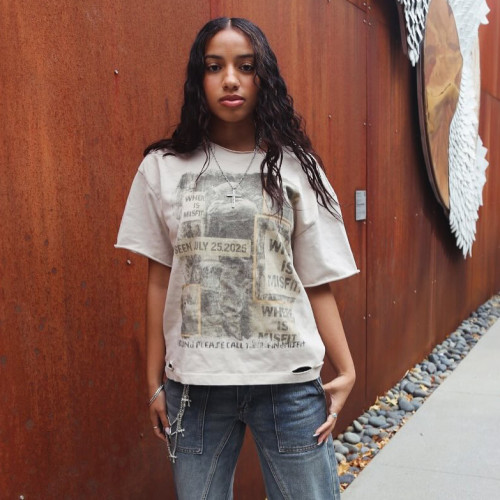 Custom Clothing Manufacturers Screen Printing Distressed Raw T-shirt