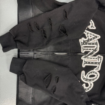 Custom Clothing Manufacturers Acid Wash Digital Printing Rhinestone Hoodies