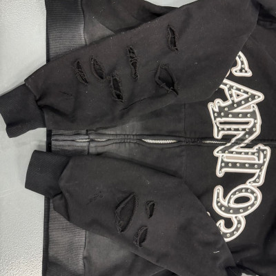 Custom Clothing Manufacturers Acid Wash Digital Printing Rhinestone Hoodies