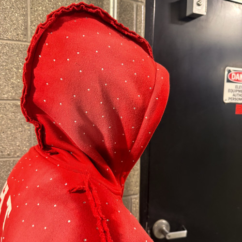 Custom Clothing Manufacturers Applique Embroidery Rhinestones Hoodies