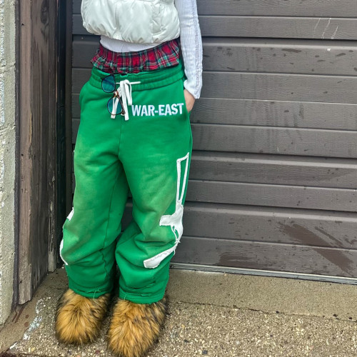 Custom Clothing Manufacturers Acid Wash Appliqué Embroidered Sweatpants