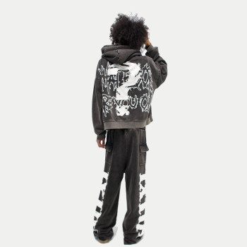 Custom Clothing Manufacturers Applique Embroidery Acid Wash Sports suit