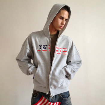 Custom Clothing Manufacturers Distressed Embroidery 100% Cotton Hoodie