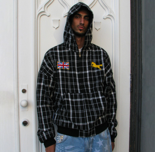 Custom Clothing Manufacturers Embroidery 100% Cotton Plaid Hoodie