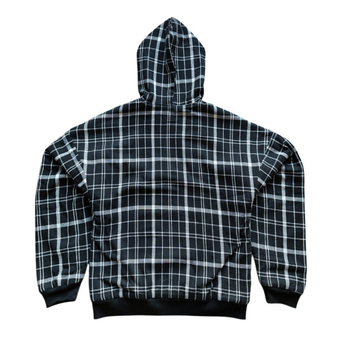 Custom Clothing Manufacturers Embroidery 100% Cotton Plaid Hoodie