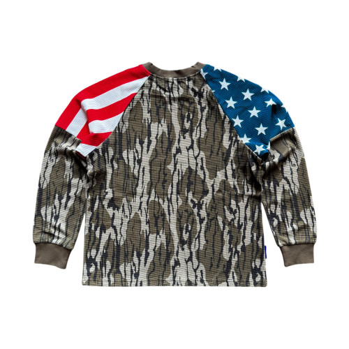 Custom Clothing Manufacturers Digitally Printed Cotton Waffle Knit T-shirt