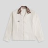 Custom Clothing Manufacturers Embroidered Linen Striped Collar Shirt