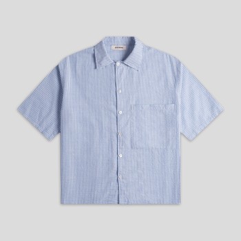 Custom Clothing Manufacturers Embroidered Logo 100% Cotton Striped Shirt