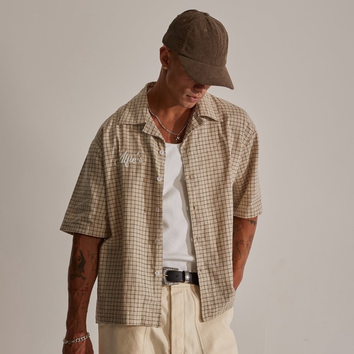 Custom Clothing Manufacturers Embroidered Plaid Shirt