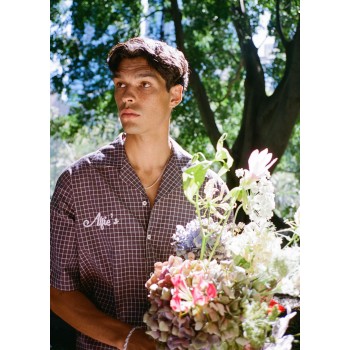 Custom Clothing Manufacturers Embroidered Checked 100% Cotton Shirt