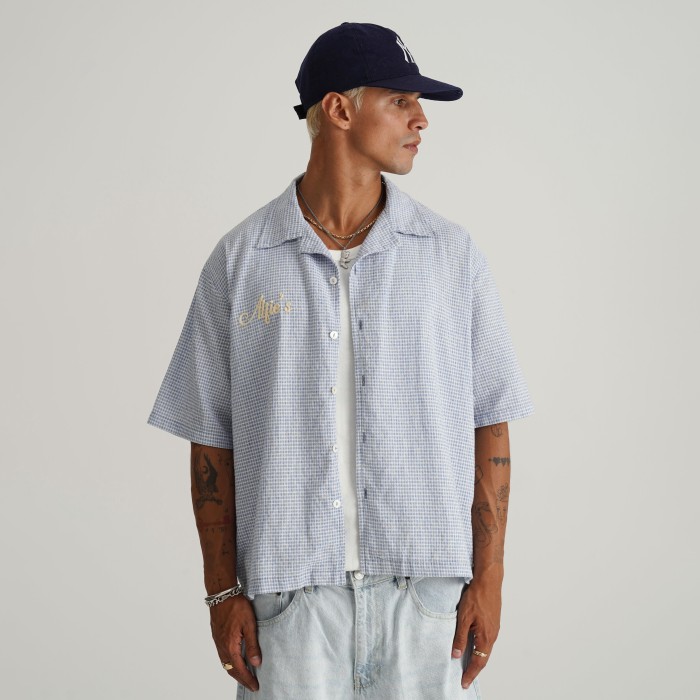 Custom Clothing Manufacturers Embroidered Logo 100% Cotton Plaid Shirt