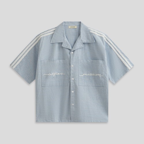 Custom Clothing Manufacturers Embroidered Logo 100% Cotton Striped Shirt