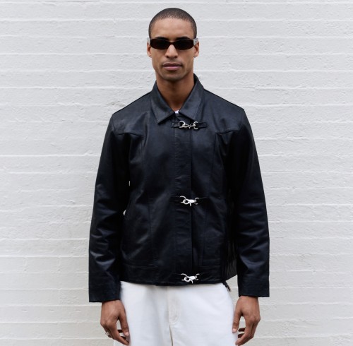 Custom Clothing Manufacturers PU Leather Jacket With Shirt Collar