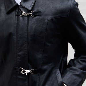 Custom Clothing Manufacturers PU Leather Jacket With Shirt Collar