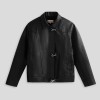 Custom Clothing Manufacturers PU Leather Jacket With Shirt Collar