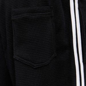 Custom Clothing Manufacturers Embroidered Logo Waffle-knit Striped Shorts