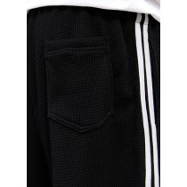 Custom Clothing Manufacturers Embroidered Logo Waffle-knit Striped Shorts