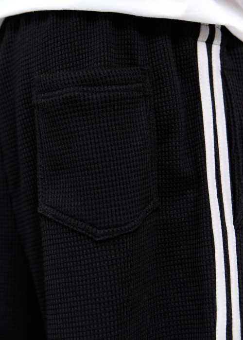 Custom Clothing Manufacturers Embroidered Logo Waffle-knit Striped Shorts