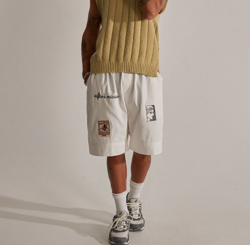 Custom Clothing Manufacturers Embroidered Logo 100% Cotton Shorts