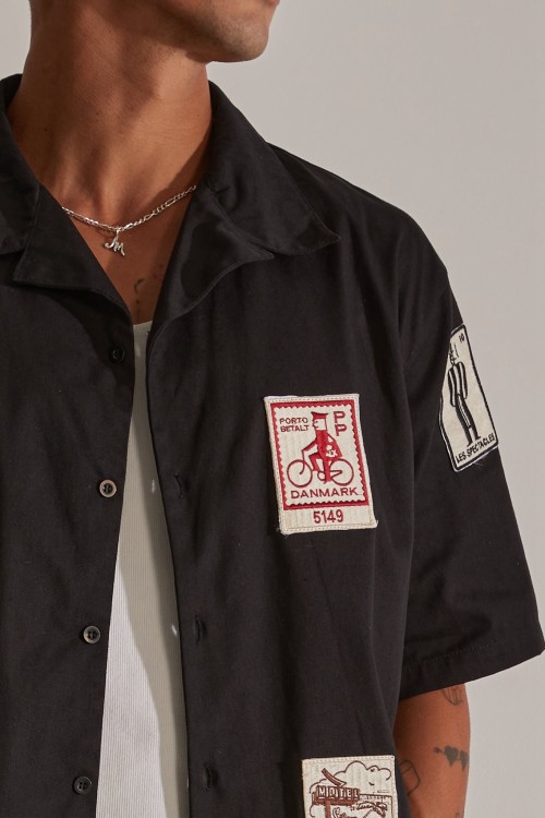 Custom Clothing Manufacturers Appliqué Embroidered 100% Cotton Shirt