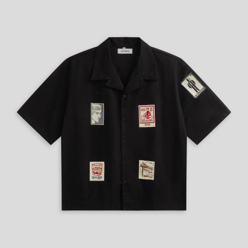 Custom Clothing Manufacturers Appliqué Embroidered 100% Cotton Shirt