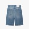 Custom Clothing Manufacturers Leather LOGO Acid Wash Denim Shorts