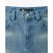 Custom Clothing Manufacturers Leather LOGO Acid Wash Denim Shorts