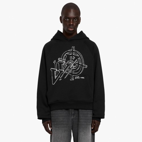 Custom Clothing Manufacturers Digital Printing Black Casual Hoodie