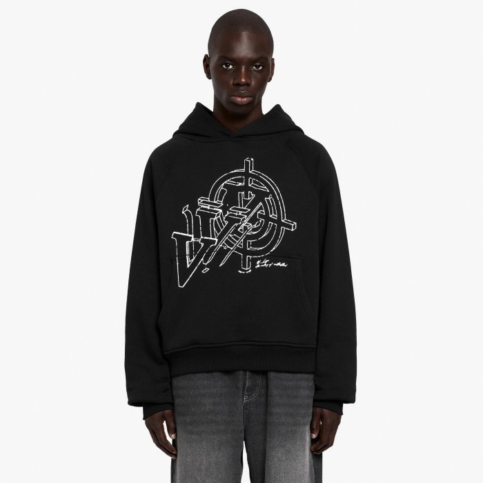 Custom Clothing Manufacturers Digital Printing Black Casual Hoodie