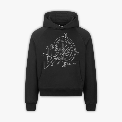 Custom Clothing Manufacturers Digital Printing Black Casual Hoodie