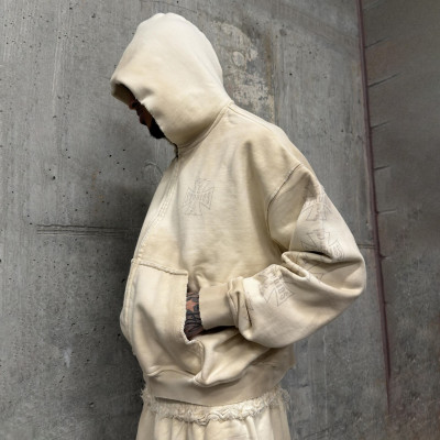 Custom Clothing Manufacturers Digital Printing Distressed Hoodies