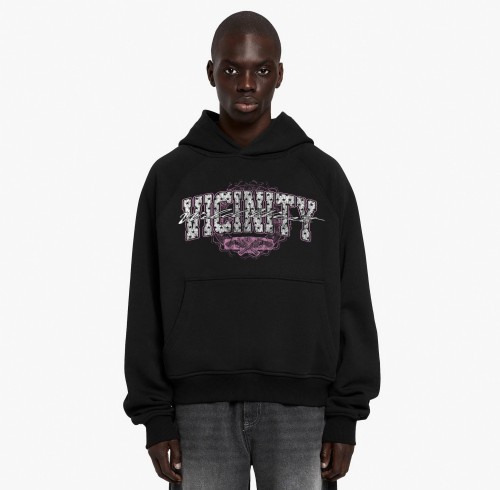 Custom Clothing Manufacturer Digital Printing Patterns Black Hoodies