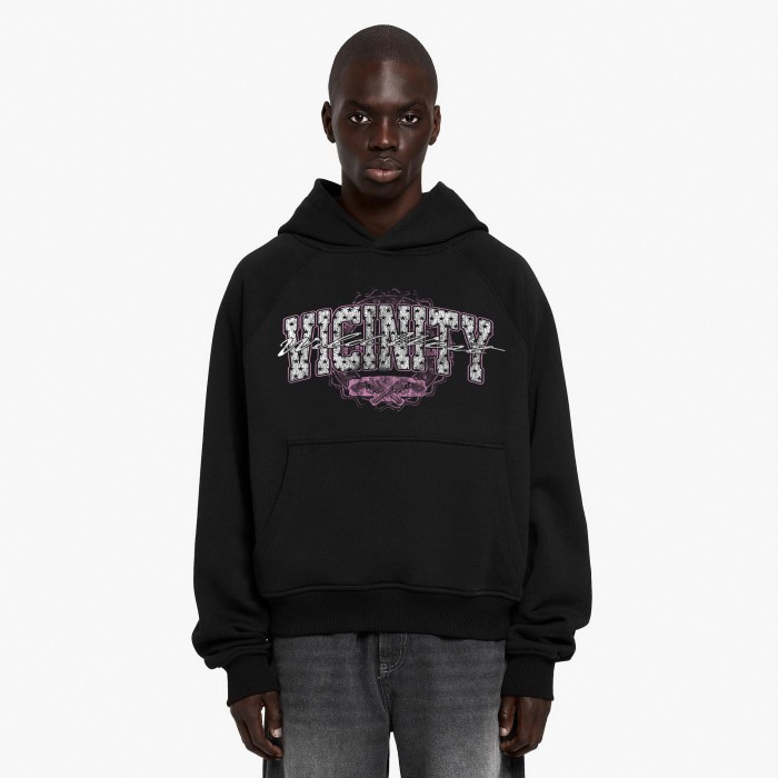 Custom Clothing Manufacturer Digital Printing Patterns Black Hoodies