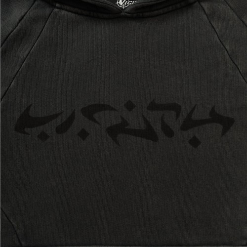 Custom Clothing Manufacturer Digital Printing Black Acid-Washed Hoodie