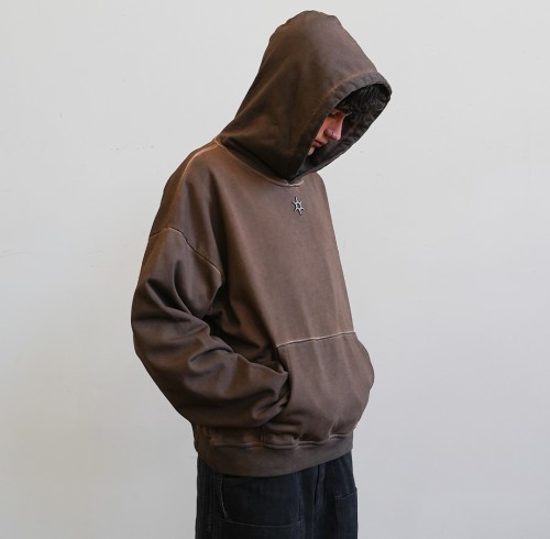 Custom Clothing Manufacturer Metal LOGO Cotton Solid Color Hoodie