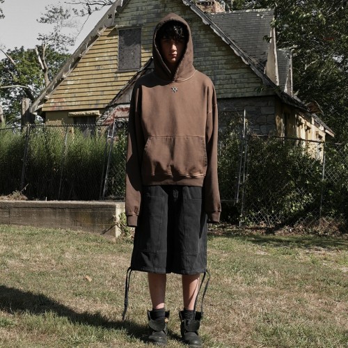 Custom Clothing Manufacturer Metal LOGO Cotton Solid Color Hoodie