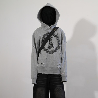 Custom Clothing Manufacturer Digital Printing Distressed Hoodies