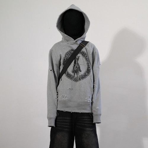 Custom Clothing Manufacturer Digital Printing Distressed Hoodies