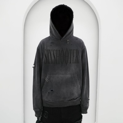 Custom Clothing Manufacturer Digital Printing Distressed Acid Wash Hoodies